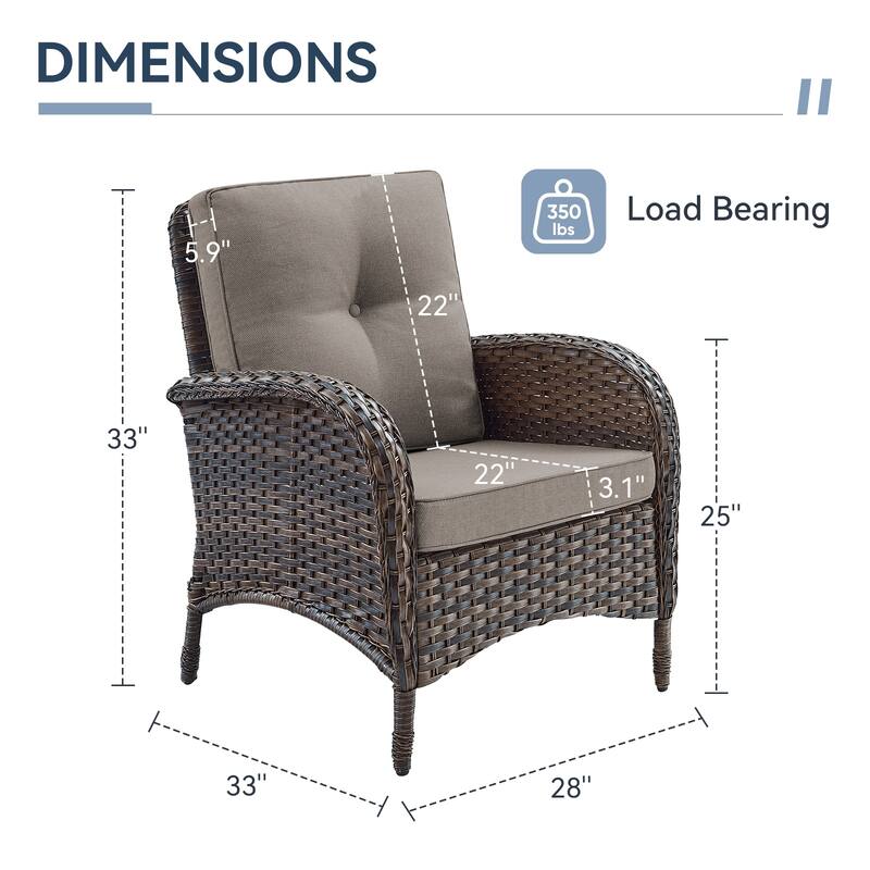 Gymojoy Stylish High Back Outdoor Wicker Dining Chairs Set of 2