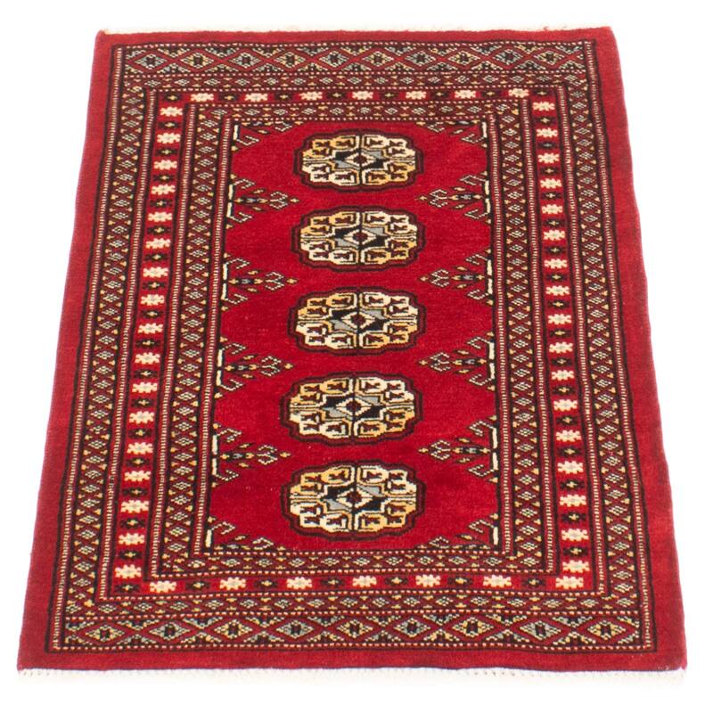 ECARPETGALLERY Hand-knotted Finest Peshawar Bokhara Red Wool Rug - 2'1 x 3'1