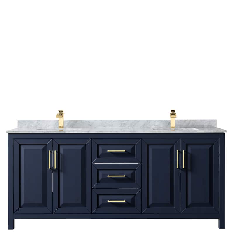 Daria 80-inch Double Vanity, Marble Top, No Mirror