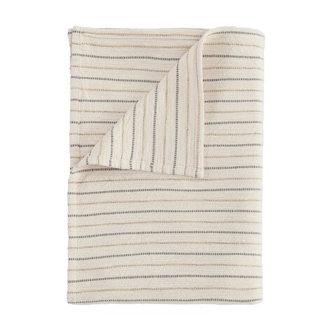 Cindy 100% Cotton 50"x70" Throw Blanket in Ivory by Kosas Home
