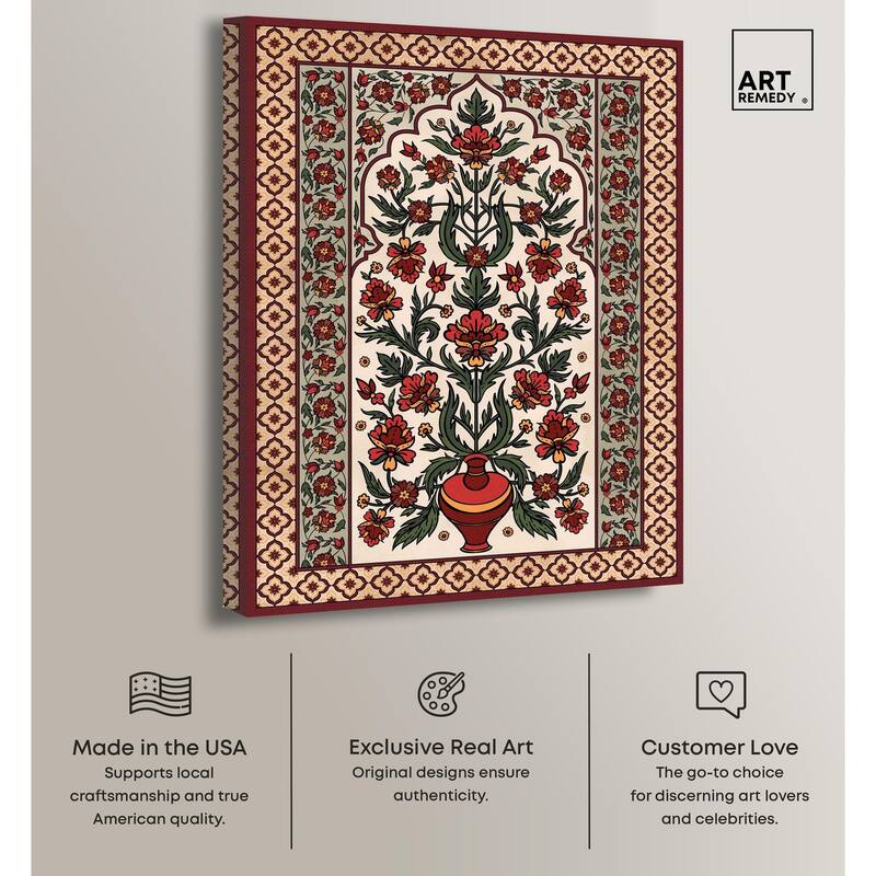 Royal Floral Mat Canvas by Art Remedy, Gallery Wrapped