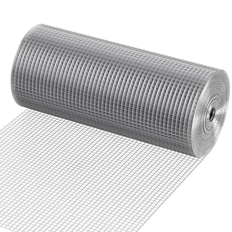 Hardware Cloth, Hot Dipped Galvanized Wire Mesh Roll, Chicken Wire Fencing, Wire Mesh for Rabbit Cages, Garden - Silver - 1/2 inch 24in x 100 ft 19 Gauge