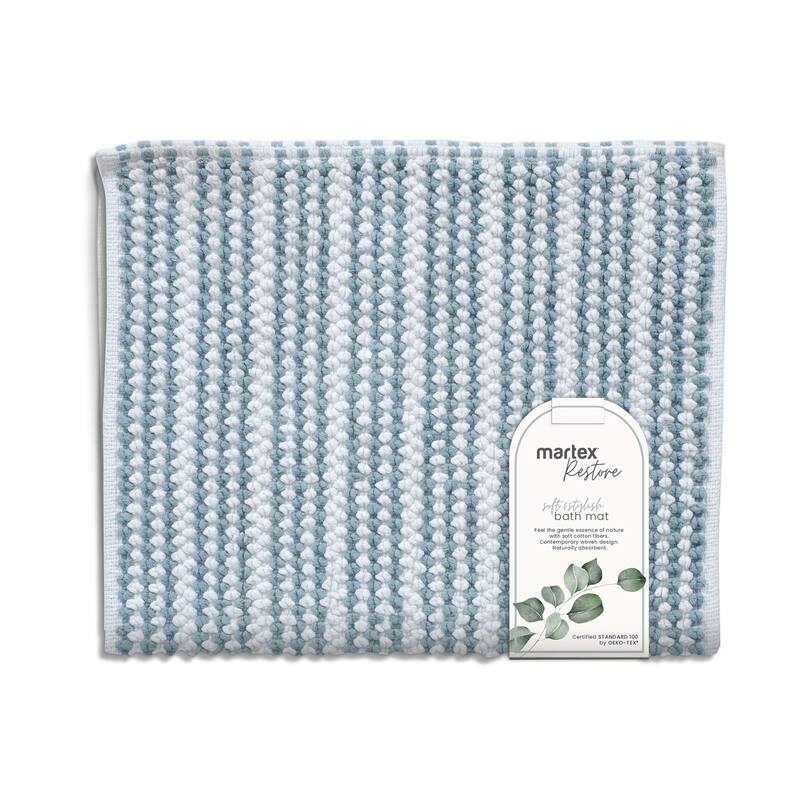 Martex Restore Contrast Stripe 100% Cotton Bath Rug