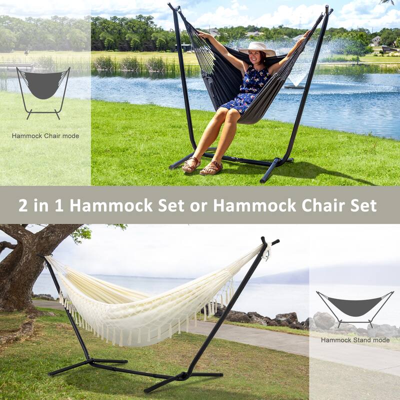 10.7 ft. 2-Person Brazilian-Style hammock with Stand - Convertible