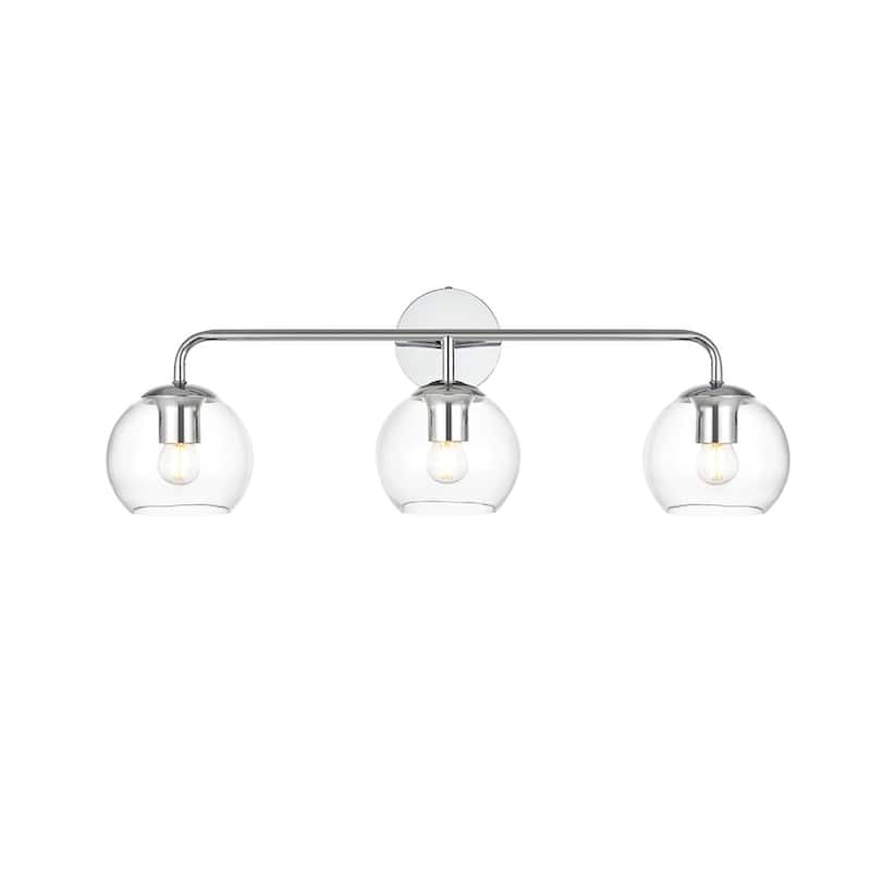 Genis 1 Light Black and Clear Bath Sconce