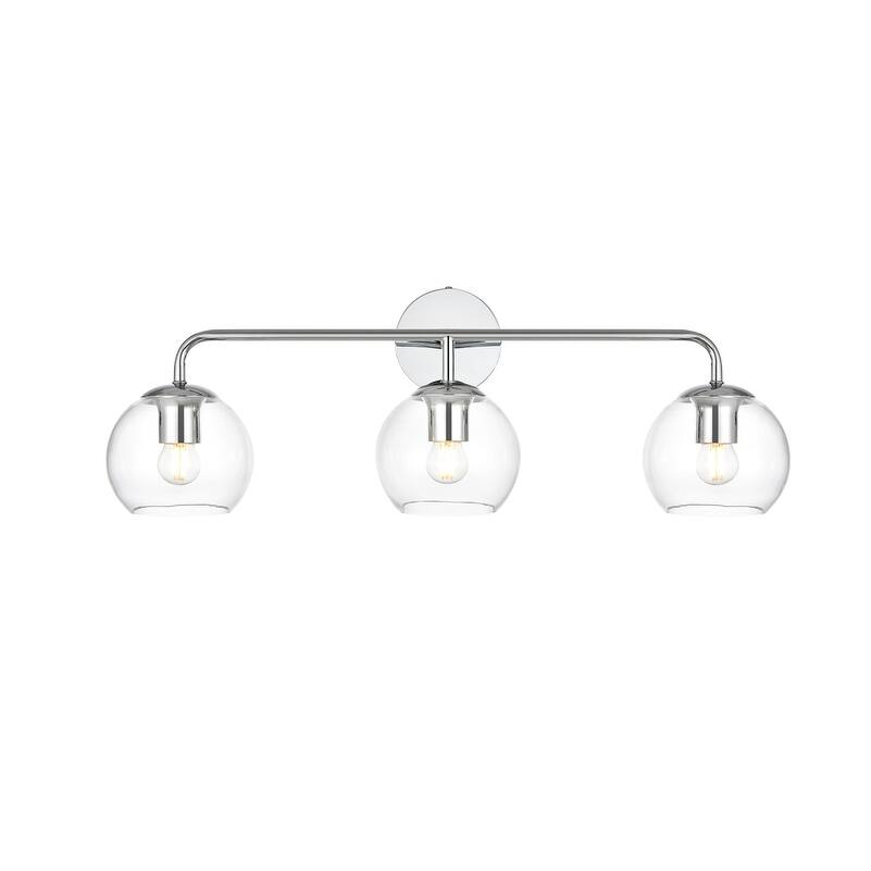 Genis 1 Light Black and Clear Bath Sconce
