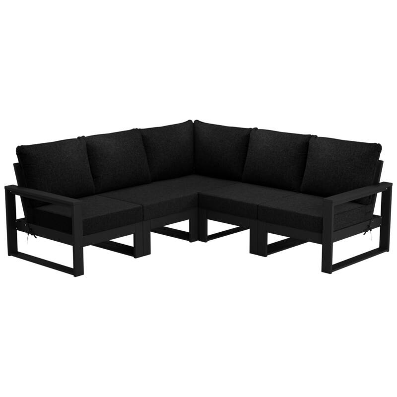 Endless Patio 5-Piece Deep Seating Set with Black Frame - Black/Black