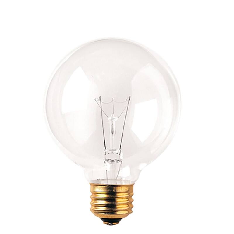 Bulbrite Incandescent Pack of (24) Dimmable 25 Watt Globe G25 Light Bulbs with Clear Glass Finish and Medium (E26) Screw Base