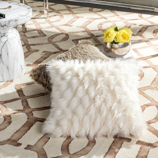 SAFAVIEH 20-inch Luxe Feather White Decorative Pillow
