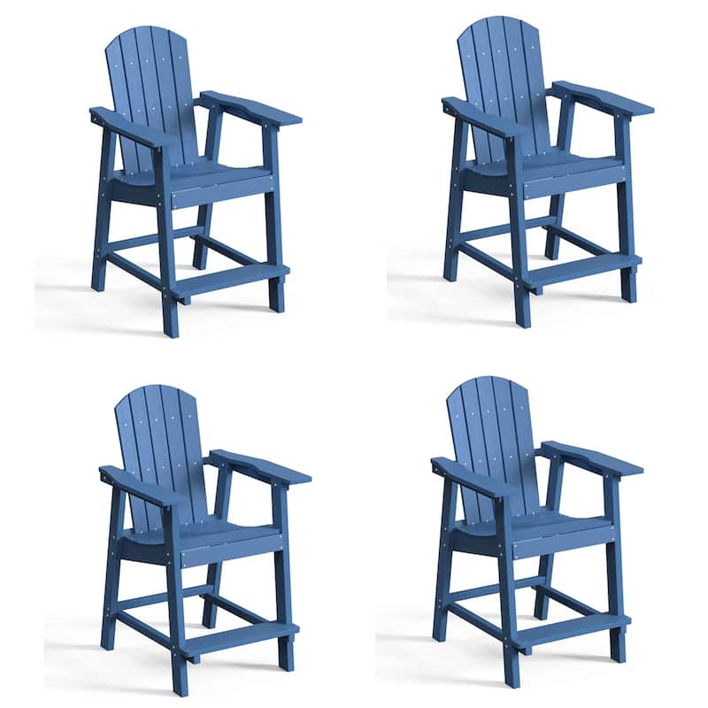 Ravenna Plastic Wood 25" Tall Adirondack Chair Poly Balcony Barstool