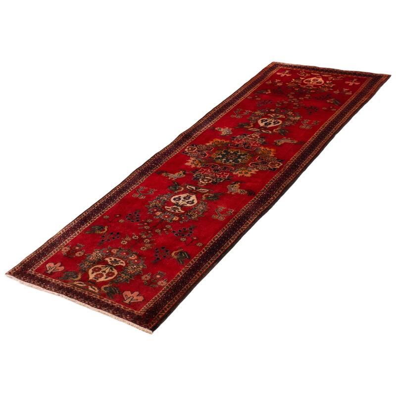ECARPETGALLERY Hand-knotted Anadol Red Wool Rug - 3'6 x 9'11