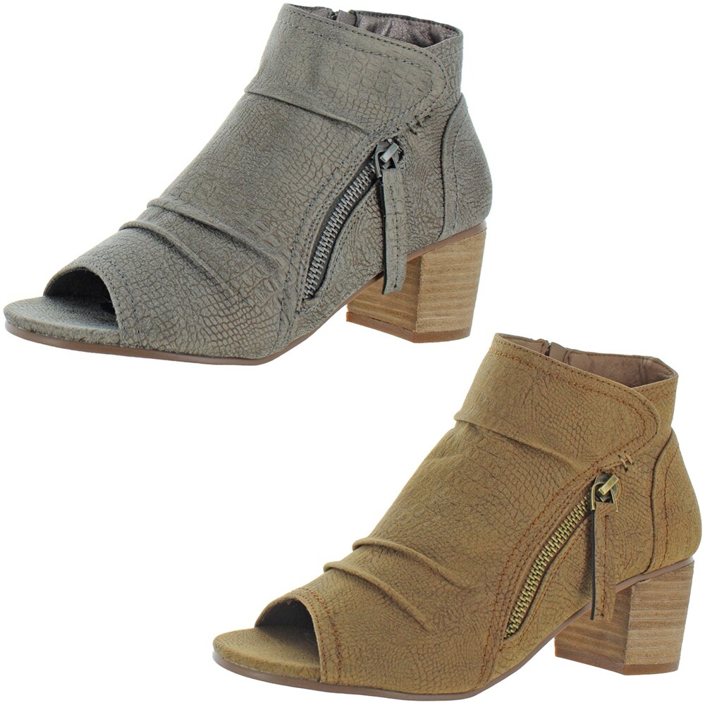 slouchy open toe booties