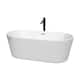 Option White, Polished Chrome Trim & Matte Black Faucet