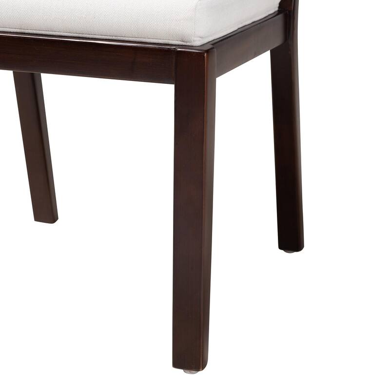 Joana Modern Bohemian Dark Brown Mahogany Wood and Natural Abaca Dining Side Chair