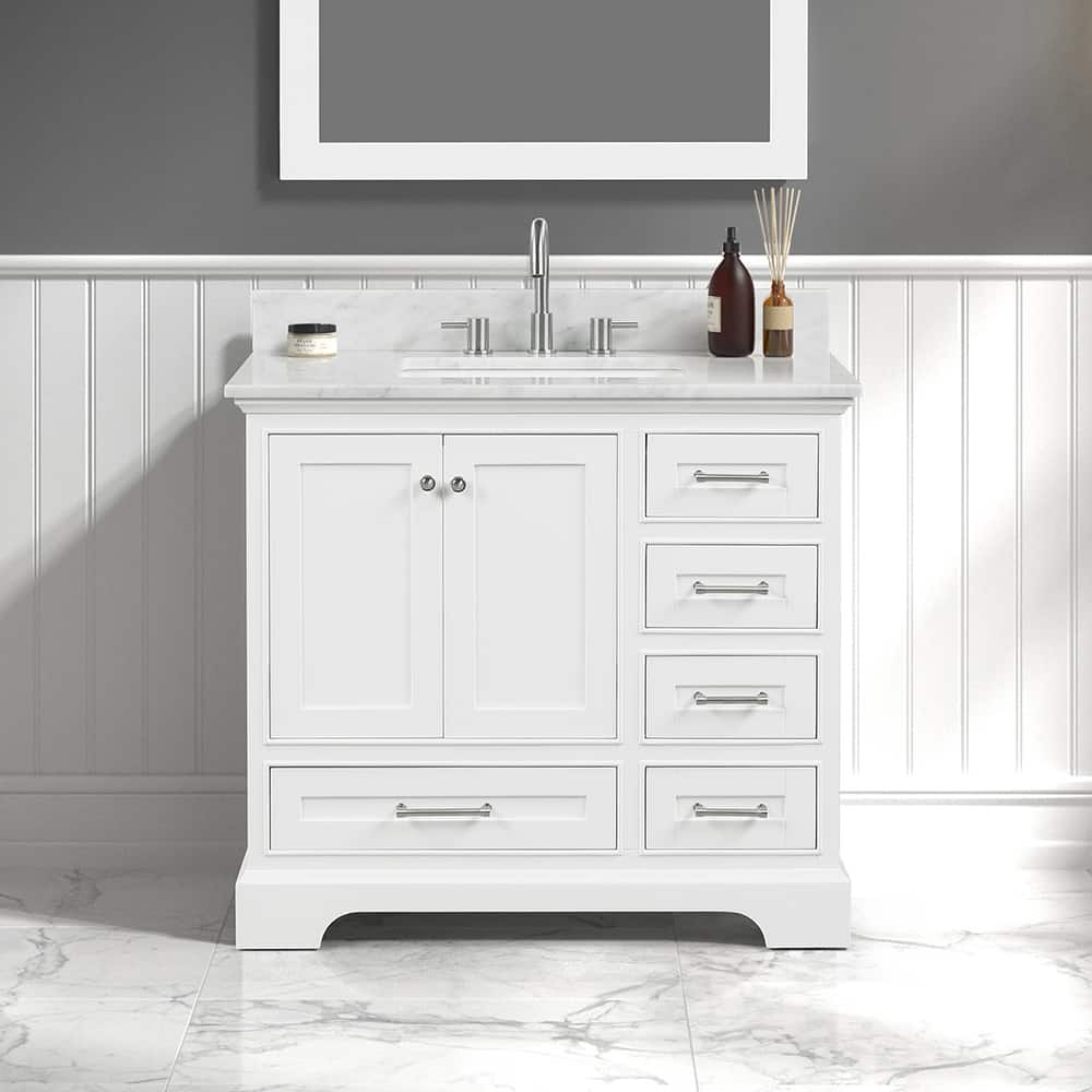 Blossom Copenhagen 36" Bathroom Vanity with Marble Top & Ceramic Sink