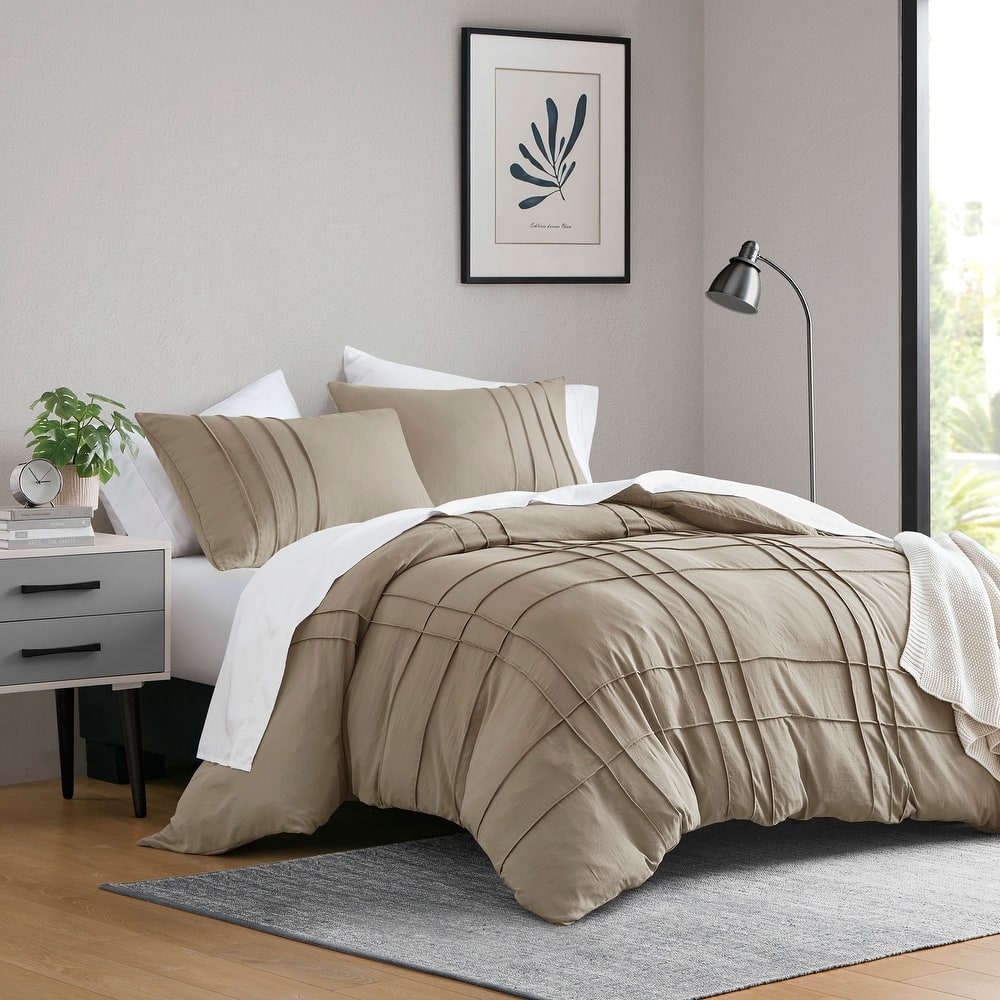 Chelsea Square Evans Pinch Pleated Soft Washed Boho Duvet Cover Set