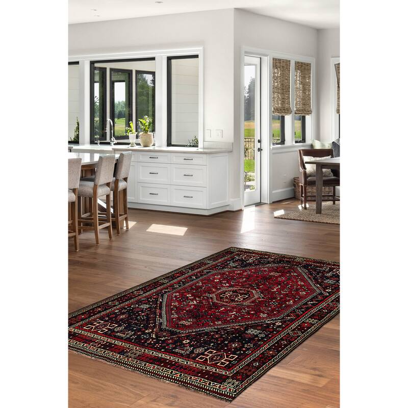 ECARPETGALLERY Hand-knotted Melis Vintage Red Wool Rug - 5'8 x 8'10