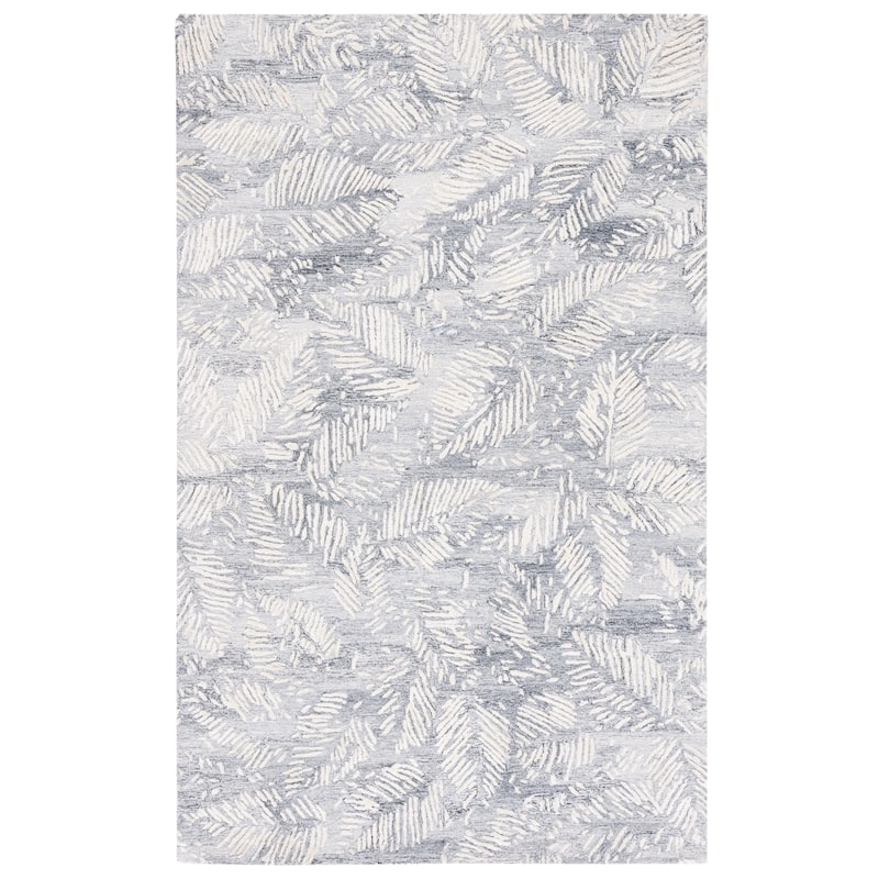 SAFAVIEH Handmade Glamour Shag Contemporary Rug - 6' Square - Grey/Ivory