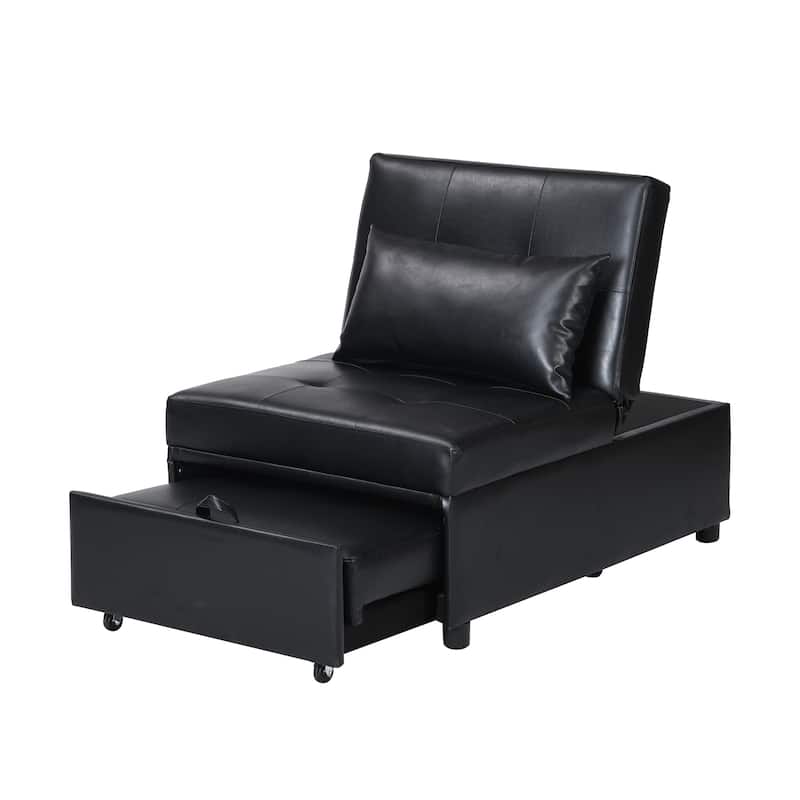 Multi-Functional Folding Ottoman Sofa Bed with Converts to Lounge Chair and Single Bed (264lb Capacity)