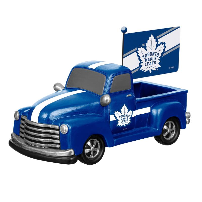 NHL Rally Truck Garden Statue with Team Flag - Toronto Maple Leafs