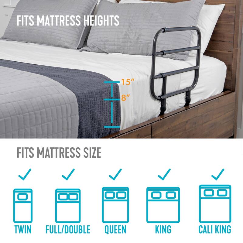 Able Life Bedside Extend-A-Rail, Adjustable Bed Rail Fall for Seniors