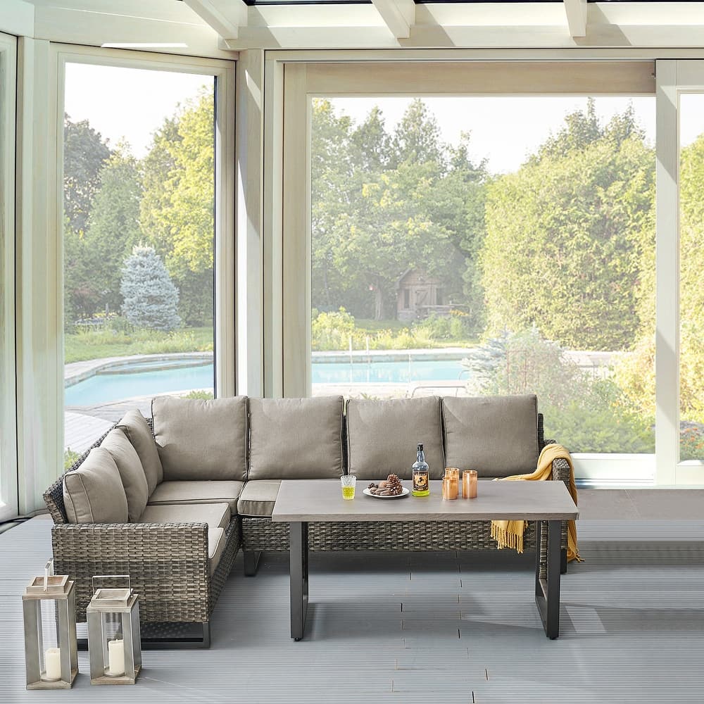 Gymojoy Sectional Sofa High Back Patio Sofa