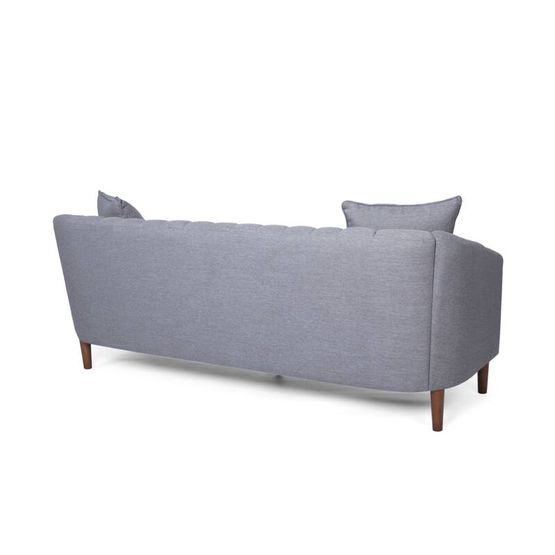 Grey Fabric 3-SEATER SOFA with Contemporary Design and Accent Pillows