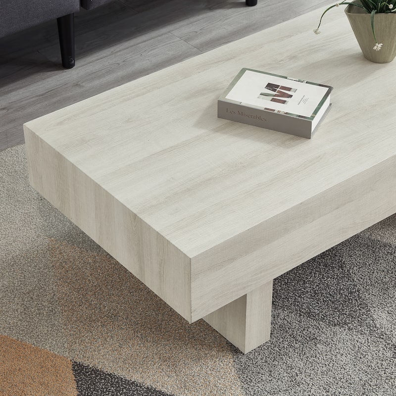 Modern Accent Coffee Table, 47.5"W x 23.5"D x 16"H, For Living Room, Lounge, Or Office