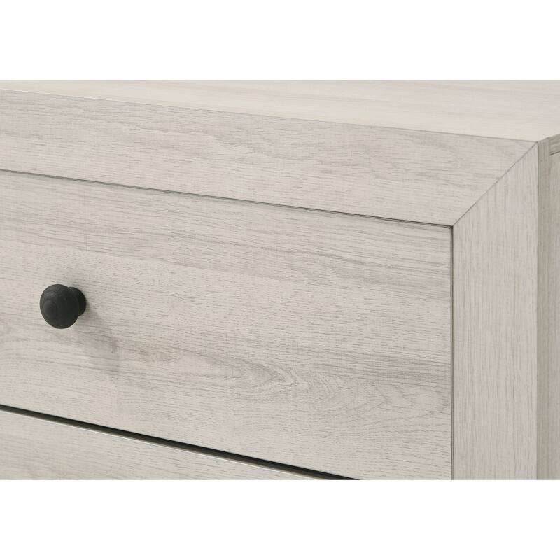 1pc Rustic Two-Drawer Storage Nightstand for Any Bedroom