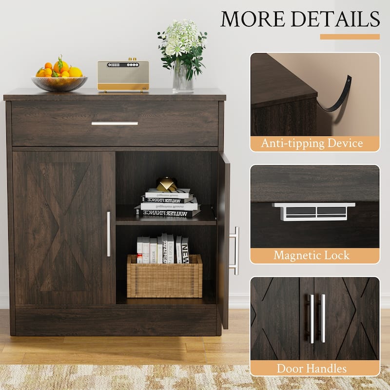 Futzca Multifunctional Storage Cabinet with Adjustable Shelves