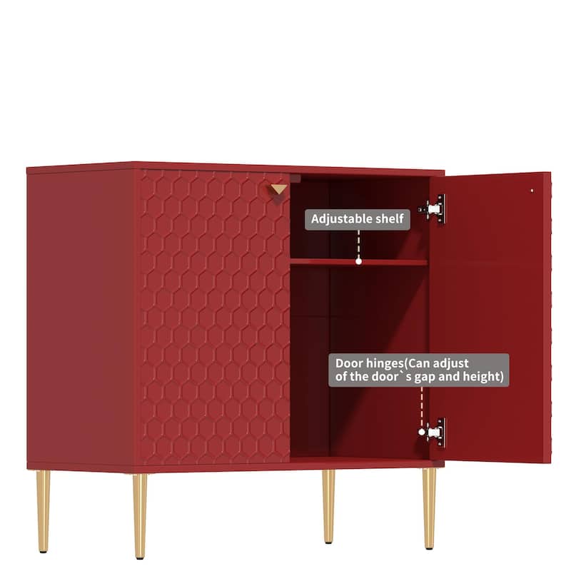 2 Door Sideboard Locker Media Storage Accent Cabinet