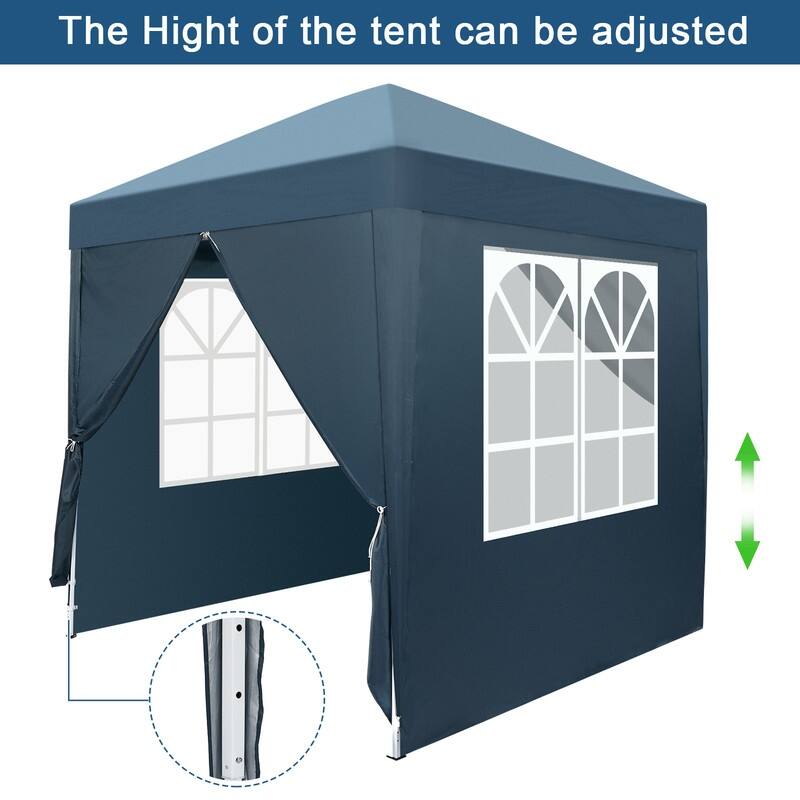 10 ft. x 10 ft. Green Straight Leg Pop-Up Canopy - 6.5x6.5-4sides - Blue