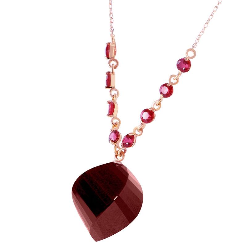 16.25 Carat 14K Solid Gold Burn Bridges Ruby Natural Gemstone Necklace