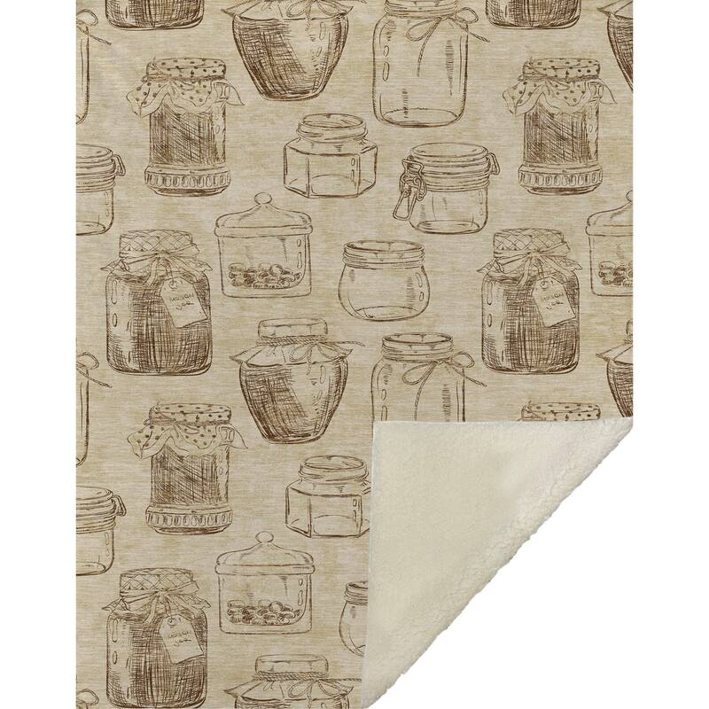 Premium Machine Washable ASB173 Modern Pantry Sherpa Throw Blanket