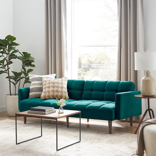 Velvet convertible sofa sales