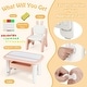 preview thumbnail 2 of 5, Toddler Table & Chair Set w/Erasable Magnetic Drawing Board Pink
