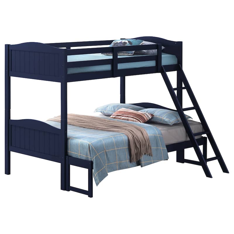 Arlo Transitional Wood Frame Bunk Bed with Ladder