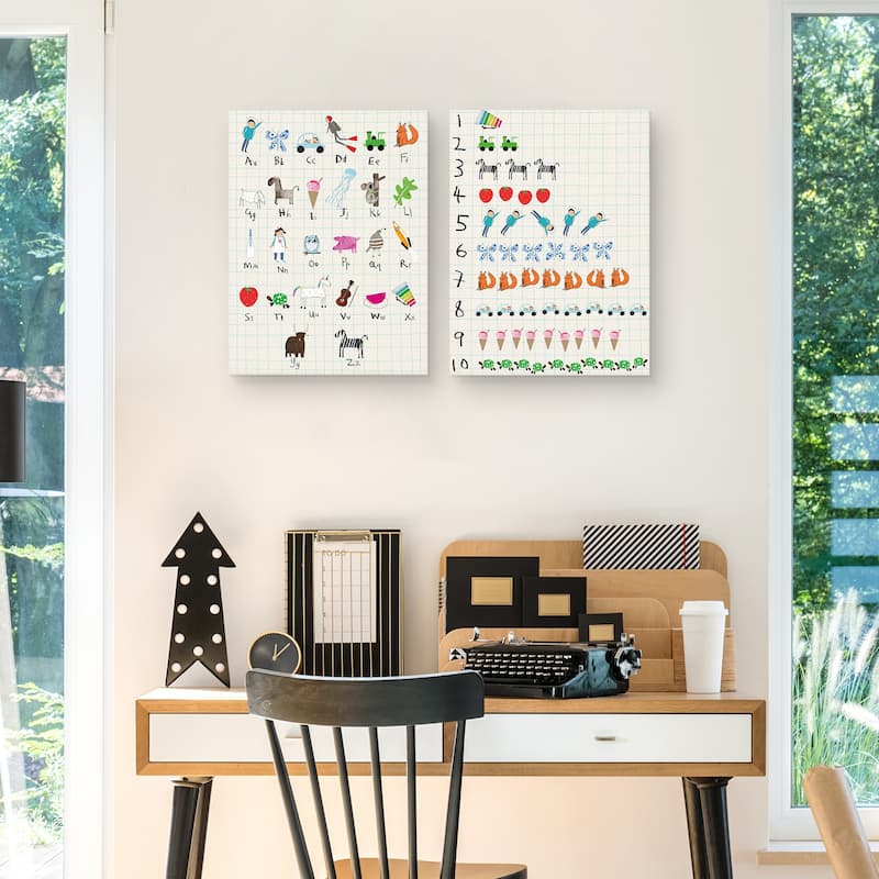 Astronaut Alphabet & Nifty Numbers Count by Lisa Stickley Canvas Art Prints