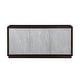 preview thumbnail 1 of 3, Wooden Console Cabinet with 3 Handle-Free Doors in Metallic Silver and Walnut Metallic Silver/Walnut