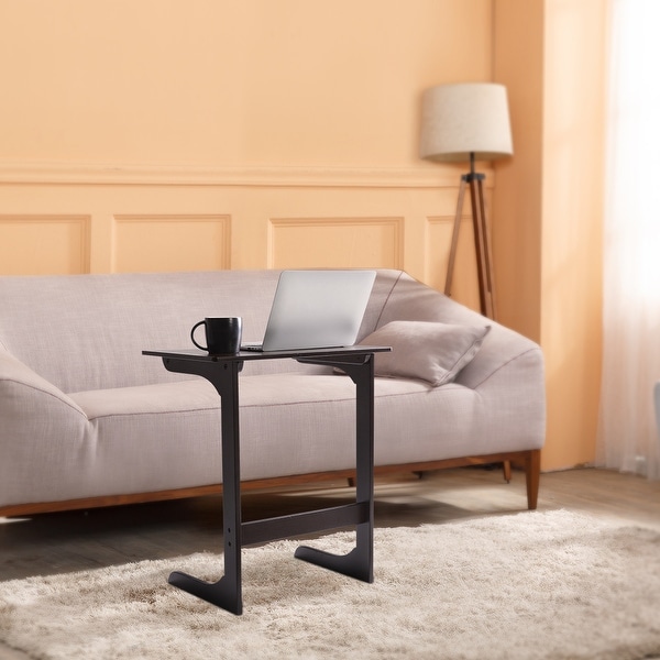 Langria Bamboo Wood Side Table C Shaped For Snacks Laptop Langria Bamboo Wood Side Table C Shaped For Snacks Laptop Coffee Tv Tray Deep