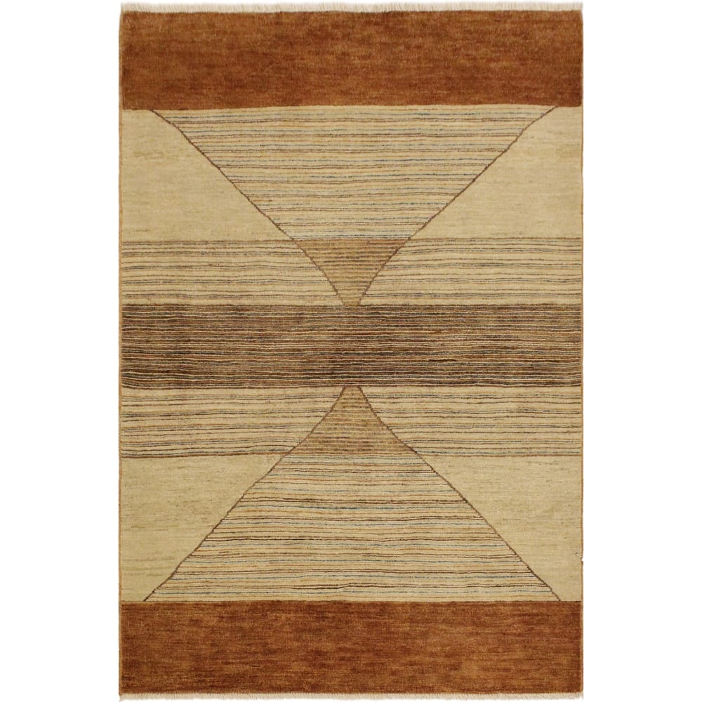 Chic hourglass Echo Gabbeh Hand Knotted Wool Area Rug