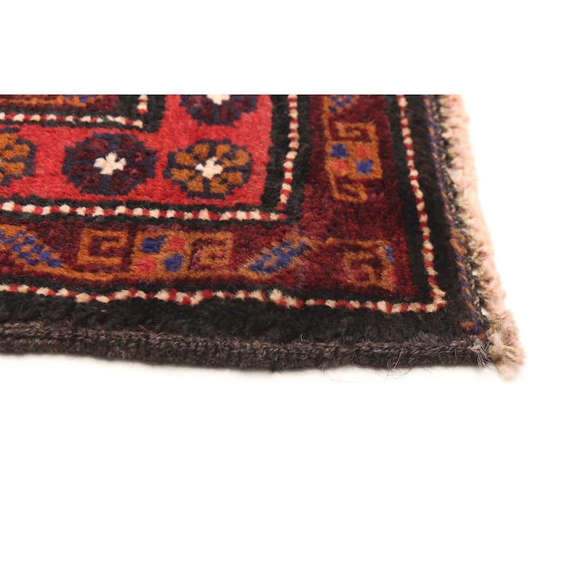 ECARPETGALLERY Hand-knotted Teimani Red Wool Rug - 3'7 x 6'3