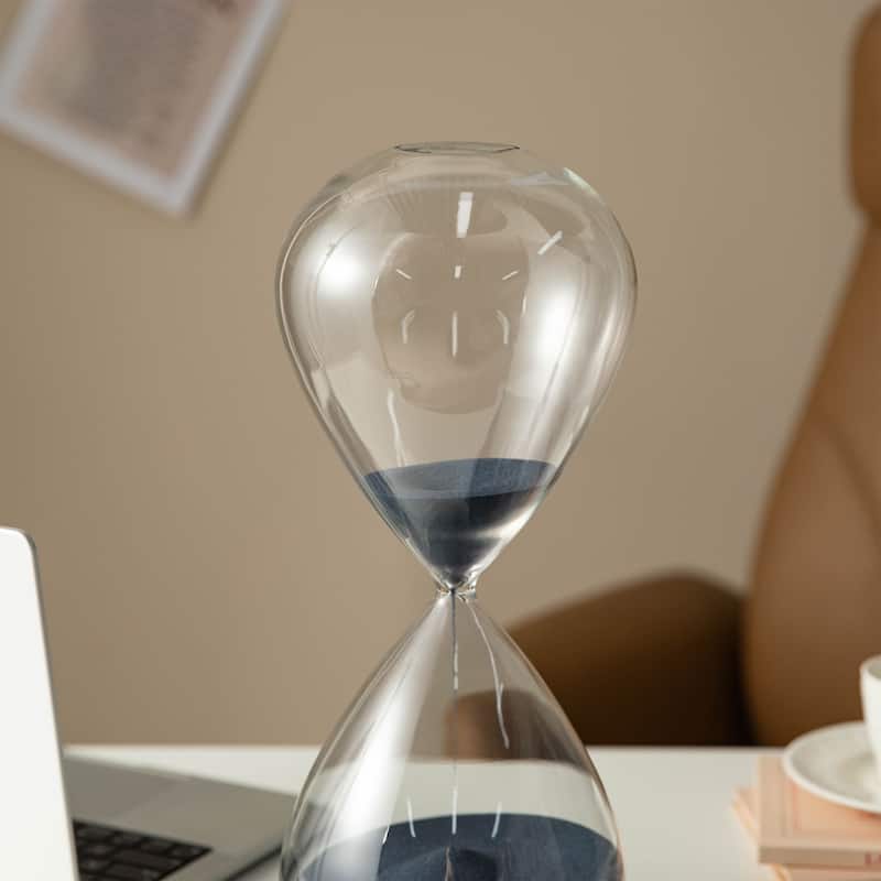 Glitzhome 15"H Oversized Hourglass With Blue Sand 90-Minute Sand Timers