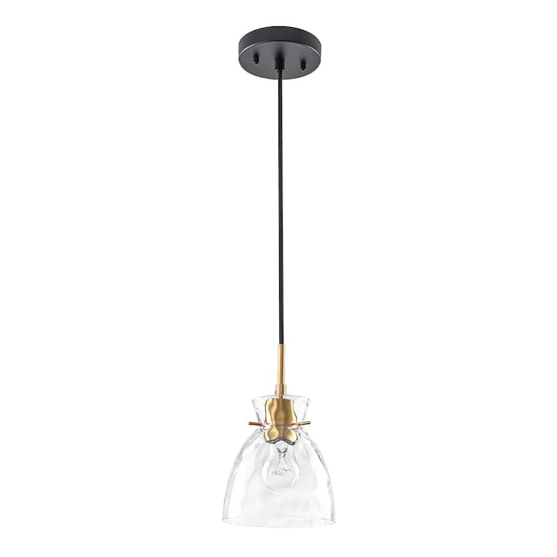 1/3/5-Light Modern Black & Gold Textured Glass Pendant Light - Adjustable Hanging Ceiling Fixture for Dining Room