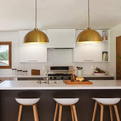 41" Industrial Modern Copper Adjustable Ceiling Hanging Lamp with Bright Finish for Dining Room, Living Room
