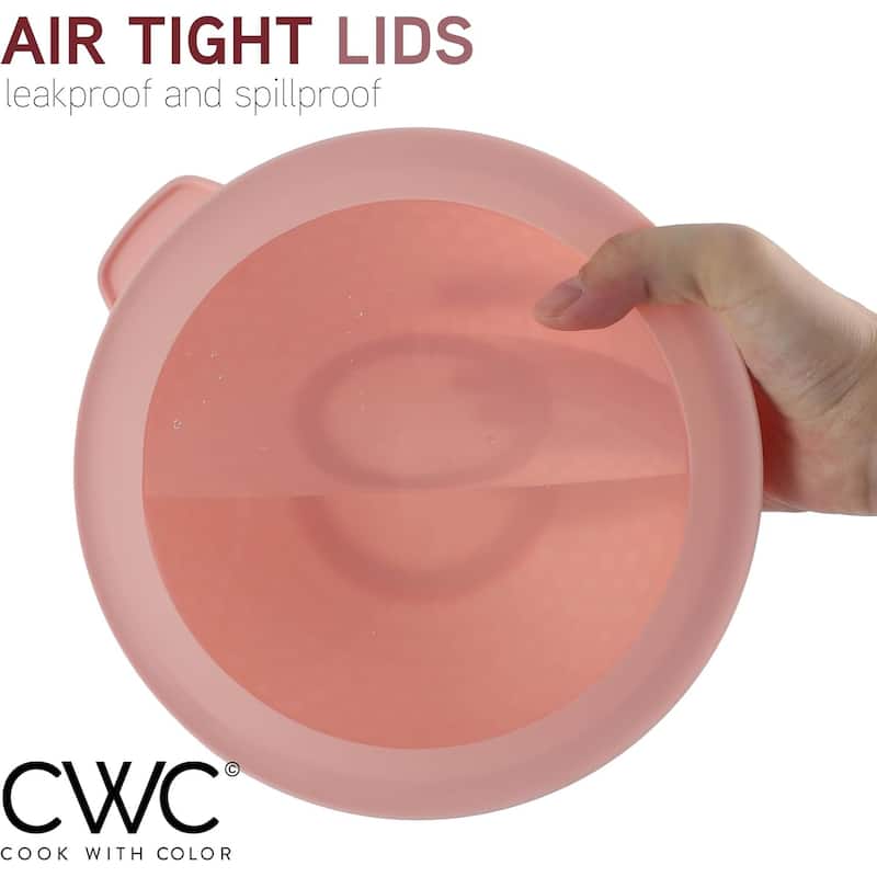 COOK WITH COLOR - 12 Piece Plastic Nesting Bowls - 6 Prep Bowls and 6 Lids, Microwave Safe