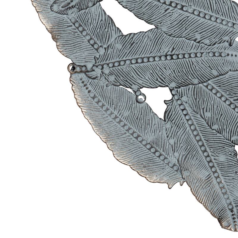 Madison Park Rosalie Textured Feather 3-piece Metal Disc Wall Decor Set