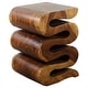 preview thumbnail 5 of 5, Haussmann® Wood Wave Verve Accent Table 14x14x20 in H Walnut Oil - 14 x 14 x 20