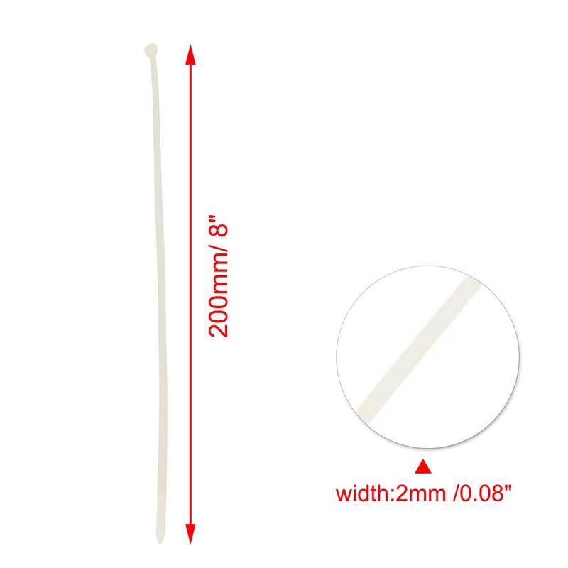 200x2mm Nylon Cable Wire Zip Trim Wrap Cord Strap Loop Tie 500Pcs - Beige