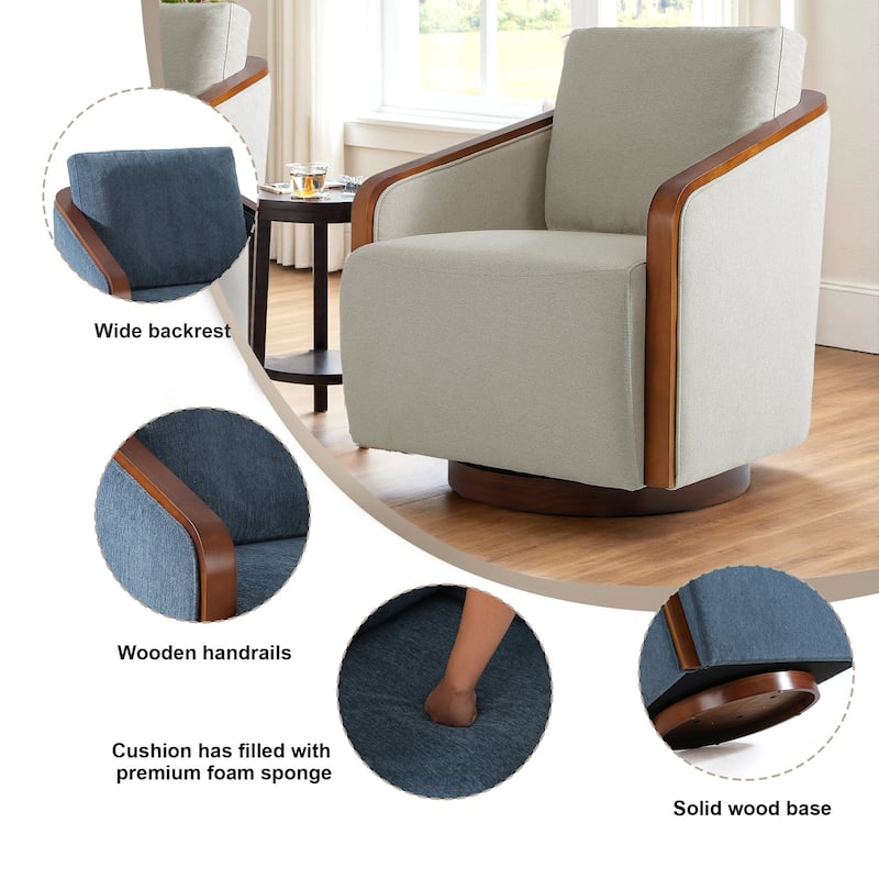 Modern Upholstered Swivel Accent Chair